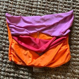 Colorful Strapless Top